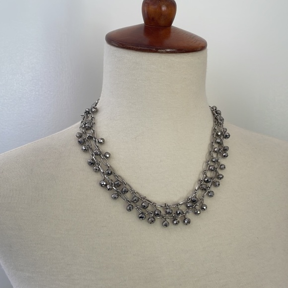 Macys Silver Tone Shiny Dangling Beads Long 30” Necklace with 7” Extender - Picture 8 of 8